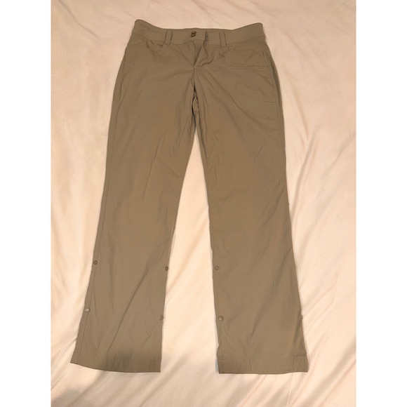 Eddie Bauer Pants - Eddie Bauer Firstr Ascent Women P6 Tan Hiking Pants Roll Up Convertible Stretch